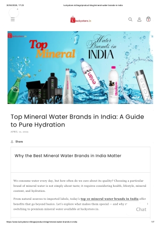 Best Mineral Water in India – Safe, Pure & Trusted Brands