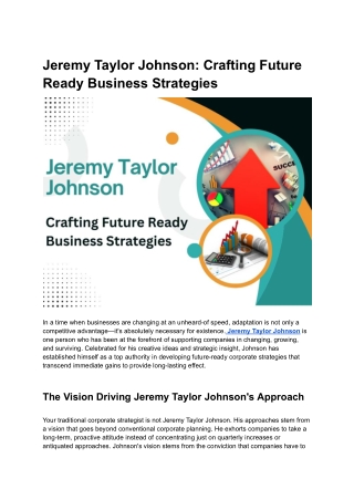 Jeremy Taylor Johnson on Building Agile, Scalable Business Strategies for Long-T