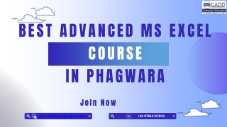 Best Advanced MS Excel Course in Phagwara