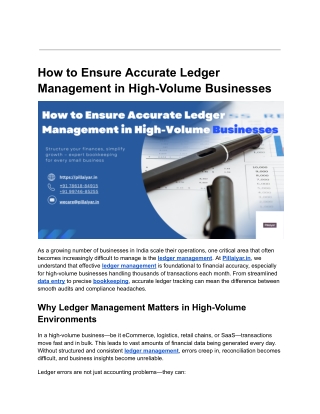 How to Ensure Accurate Ledger Management in High-Volume Businesses