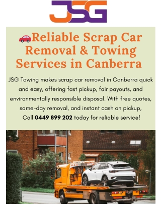 Reliable Car Removal & Towing Services Canberra – Scrap Car Removal Experts