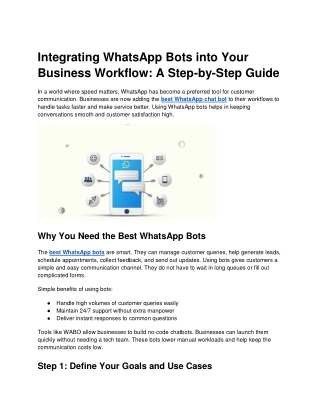 Integrating WhatsApp Bots into Your Business Workflow_ A Step-by-Step Guide