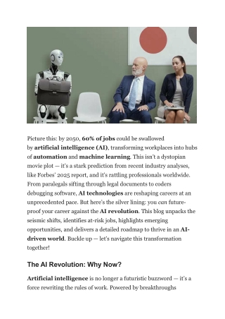 AI Will Automate 60 of Jobs by 2050 How to Protect Your Career