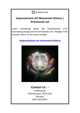 Impressionism Art Movement History  Artrewards.net