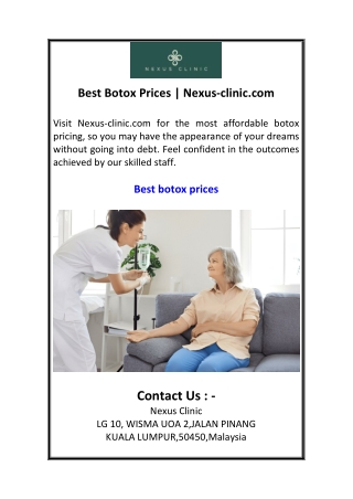 Best Botox Prices  Nexus-clinic.com