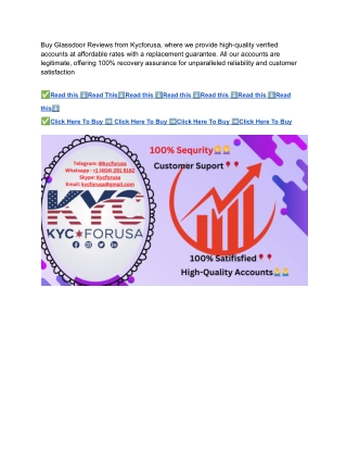 Buy Glassdoor Reviews | Stay Permanently and Safe 100%