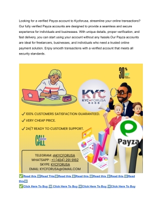 Buy Payza Verified Accounts Introduction In today's fast-evolving