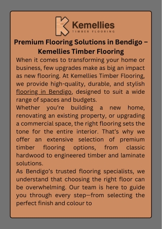 Premium Flooring Solutions in Bendigo – Kemellies Timber Flooring