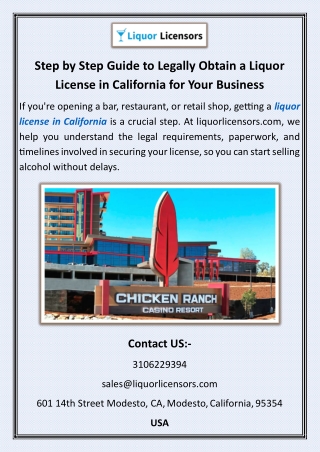 Step by Step Guide to Legally Obtain a Liquor License in California for Your Bus