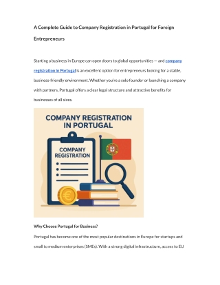 Company Registration in Portugal - April 2025