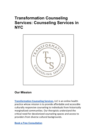 Counseling Services in New York City | PJohnson