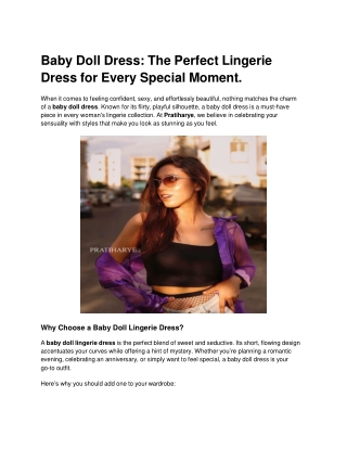 Baby Doll Dress_ The Perfect Lingerie Dress for Every Special Moment.