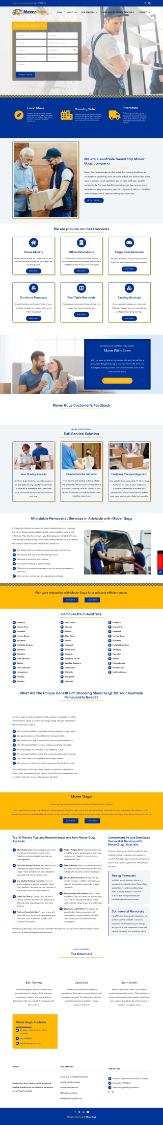 Best Moving Company In Adelaide | Mover Guyz