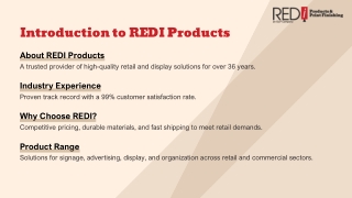 Introduction to REDI Products