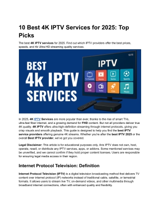 Top 4K IPTV Services for 2025_ Top Picks