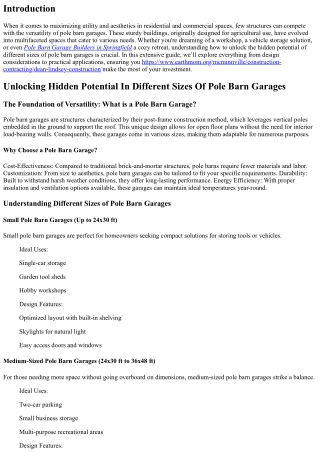 Unlocking Hidden Potential In Different Sizes Of pole barn garages.