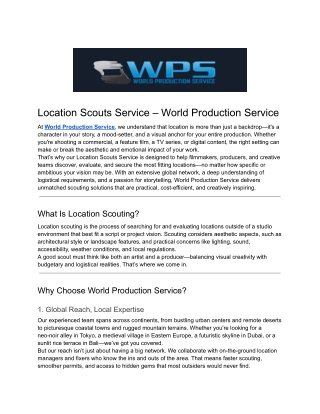 Location Scouts Service