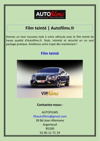 Film teinté Autofilms.fr