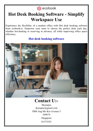 Hot Desk Booking Software - Simplify Workspace Use