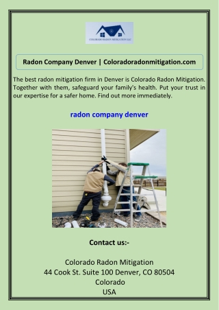 Radon Company Denver Coloradoradonmitigation.com