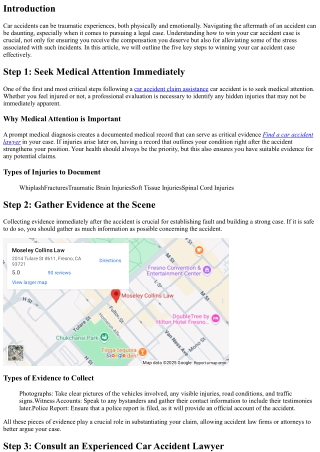 5 Key Steps to Winning Your Car Accident Case