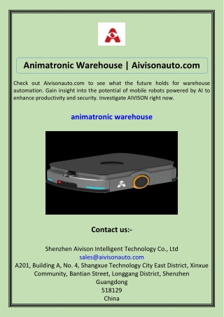 Animatronic Warehouse Aivisonauto.com