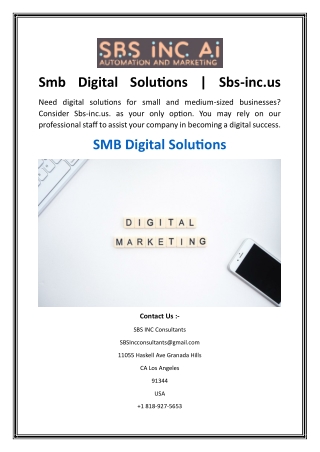 Smb Digital Solutions  Sbs-inc.us