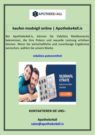 Vidalista Potenzmittel Apotheke4all.is