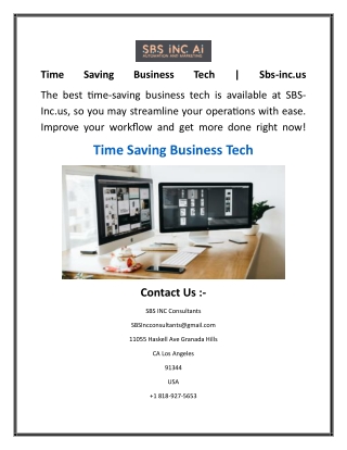 Time Saving Business Tech  Sbs-inc.us