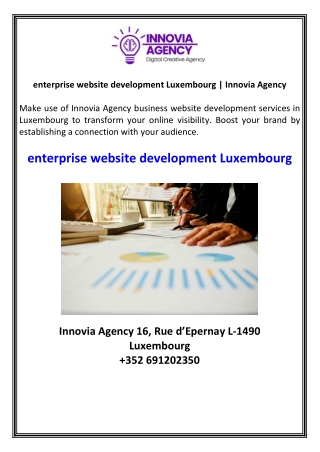 enterprise website development Luxembourg Innovia Agency