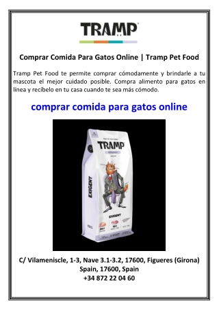 Comprar Comida Para Gatos Online Tramp Pet Food