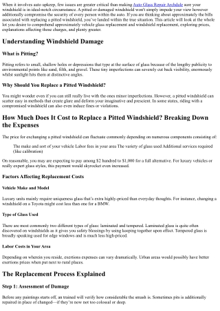 How Much Does It Cost to Replace a Pitted Windshield? Breaking Down the Expenses