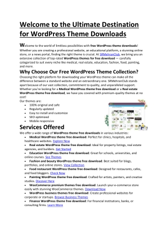 Medical WordPress theme free download