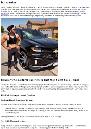 Uniquely NC: Cultural Experiences That Won’t Cost You a Thing!