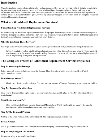 The Complete Process of Windshield Replacement Services Explained