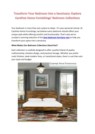 Discover the Best Bedroom Furniture Sets for a Stylish, Modern Look