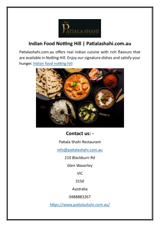 Indian food notting hill