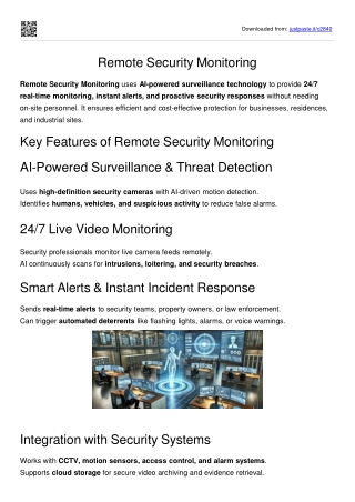 remote security monitaring  -ppt