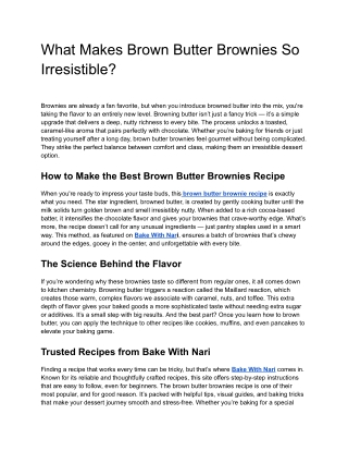 What Makes Brown Butter Brownies So Irresistible
