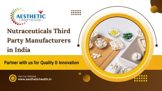 Nutraceuticals Third Party Manufacturers in India