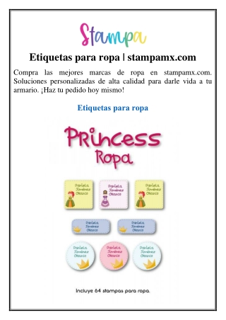 Etiquetas para ropa | stampamx.com