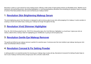 Revolution London Makeup Best Products