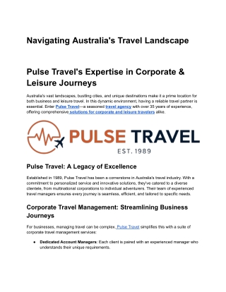 Navigating Australia's Travel Landscape