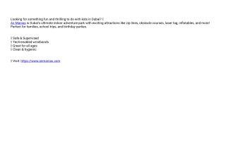 Best Indoor Adventure Park in Dubai – Air Maniax