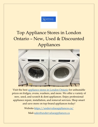 Top Appliance Stores in London Ontario – New, Used & Discounted Appliances