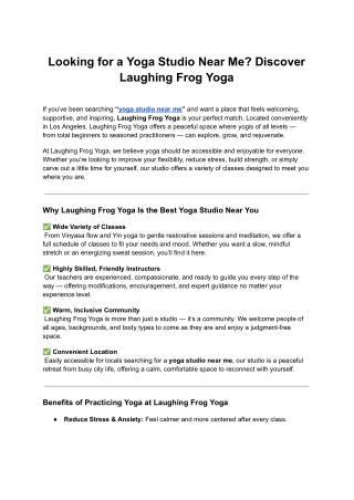 Looking for a Yoga Studio Near Me_ Discover Laughing Frog Yoga