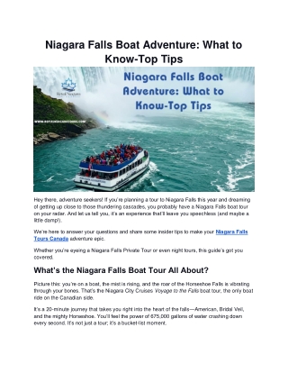 Niagara Falls Boat Adventure: What to Know-Top Tips