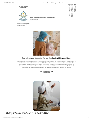Learn Quran Online With Bayan Al Quran Academy