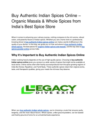 Buy Authentic Indian Spices Online – Organic Masala & Whole Spices from India’s Best Spice Store