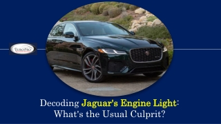 Decoding Jaguar's Engine Light What's the Usual Culprit
